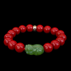 The Guardian of Prosperity-Handmade Jade & Cinnabar Bracelet