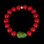 The Guardian of Prosperity-Handmade Jade & Cinnabar Bracelet