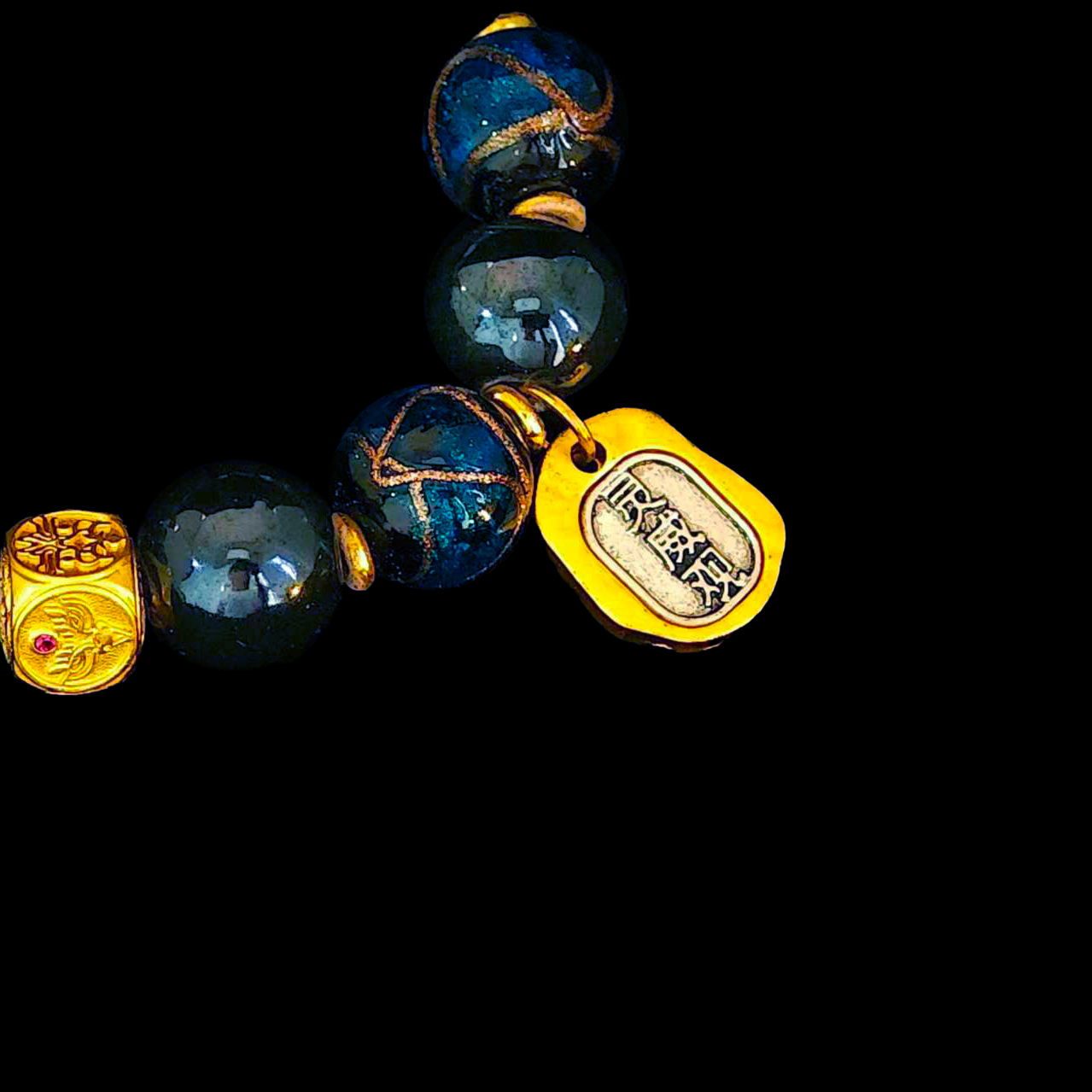 Water Element Ash Glass Bracelet - Stress Relief & Emotional Balance Focus（水）